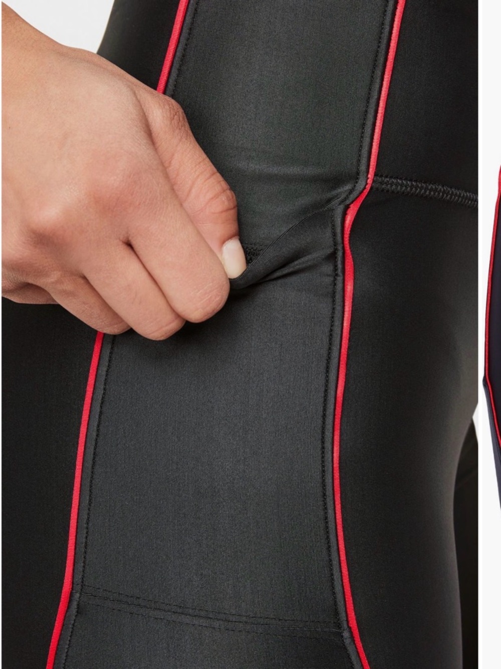 Jordan Black Bike Shorts with Red Contrast Stitching - Picture 3 of 8